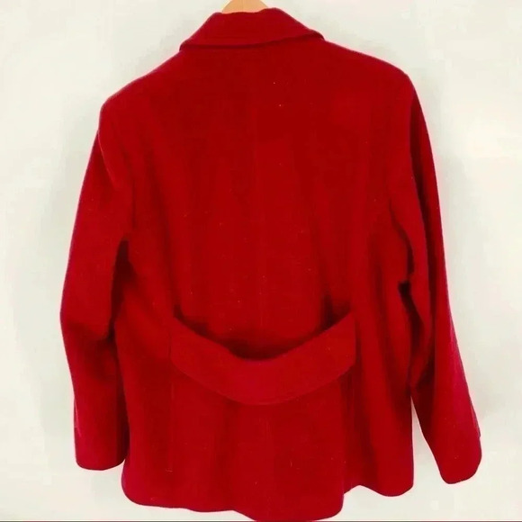 Pendleton Ruby red 100% lambswool pea coat - Picture 3 of 5